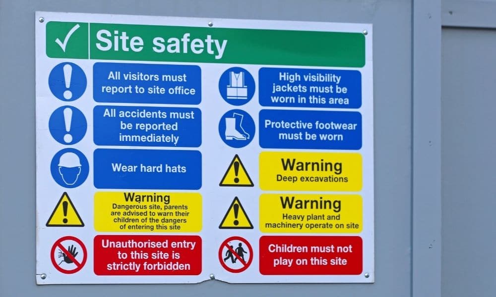 Workplace health and safety sign example